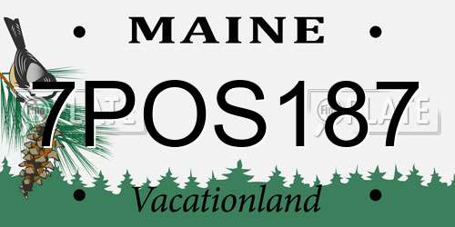 7POS187 Maine License Plate