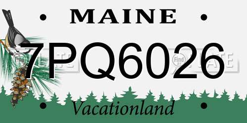 7PQ6026 Maine License Plate