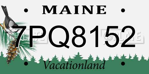 7PQ8152 Maine License Plate