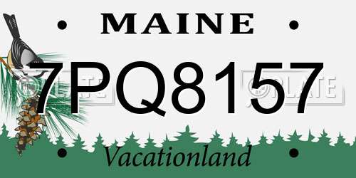 7PQ8157 Maine License Plate