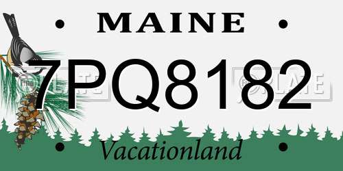 7PQ8182 Maine License Plate