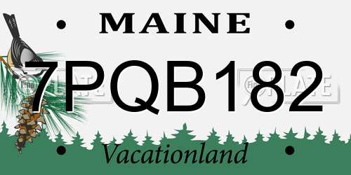 7PQB182 Maine License Plate