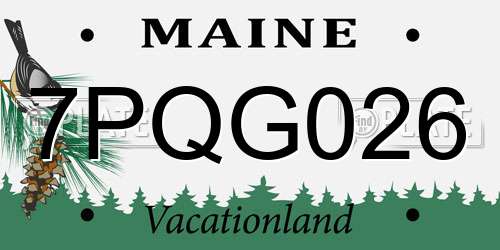 7PQG026 Maine License Plate