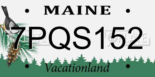7PQS152 Maine License Plate
