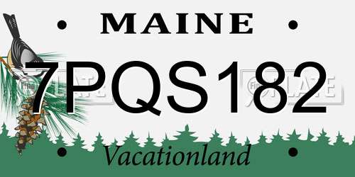 7PQS182 Maine License Plate