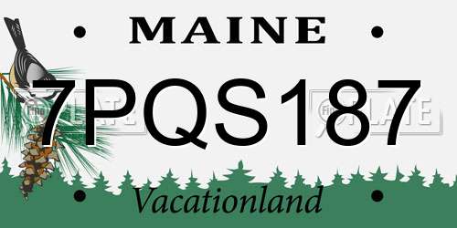 7PQS187 Maine License Plate