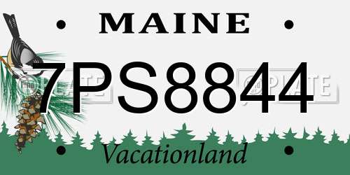 7PS8844 Maine License Plate