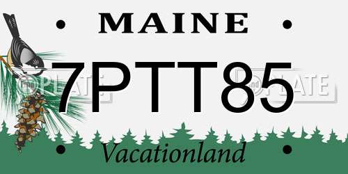 7PTT85 Maine License Plate