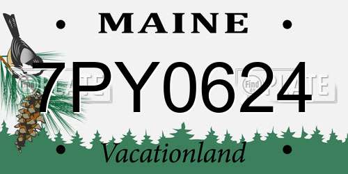 7PY0624 Maine License Plate