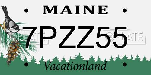 7PZZ55 Maine License Plate