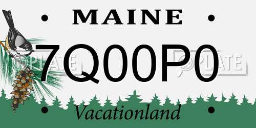 7Q00P0 Maine License Plate