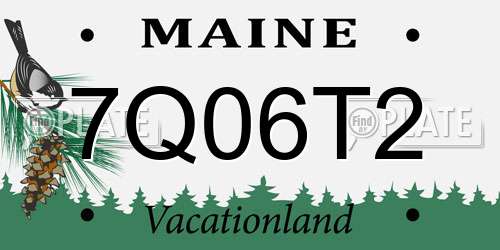 7Q06T2 Maine License Plate