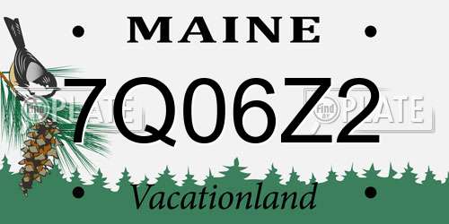 7Q06Z2 Maine License Plate