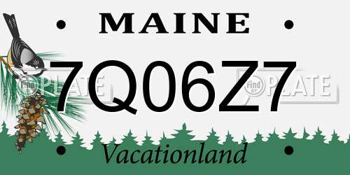 7Q06Z7 Maine License Plate