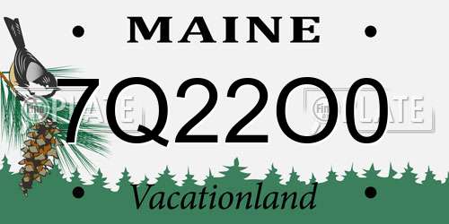 7Q22O0 Maine License Plate