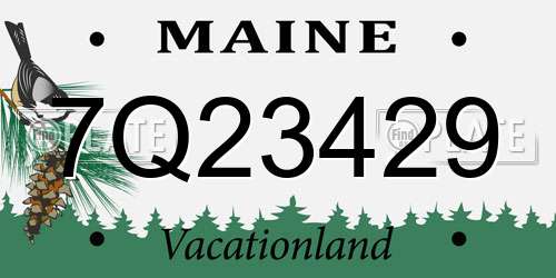 7Q23429 Maine License Plate
