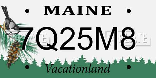 7Q25M8 Maine License Plate