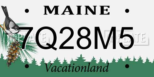 7Q28M5 Maine License Plate