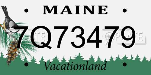 7Q73479 Maine License Plate