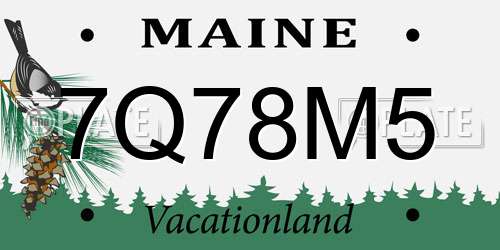 7Q78M5 Maine License Plate