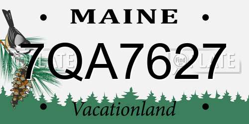 7QA7627 Maine License Plate