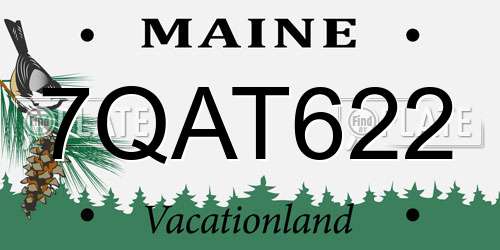 7QAT622 Maine License Plate