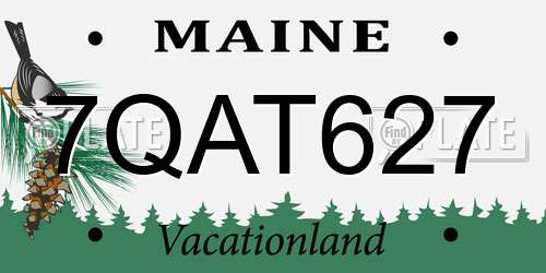 7QAT627 Maine License Plate