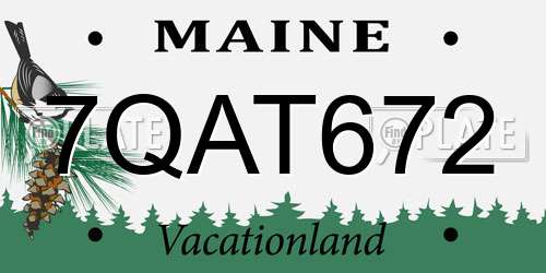7QAT672 Maine License Plate