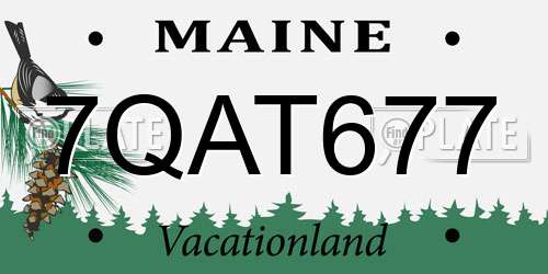 7QAT677 Maine License Plate