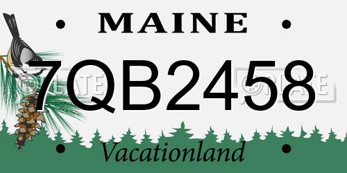 7QB2458 Maine License Plate
