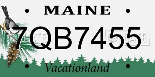 7QB7455 Maine License Plate