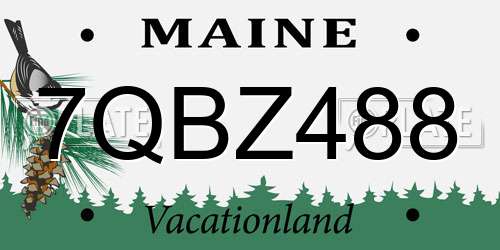 7QBZ488 Maine License Plate
