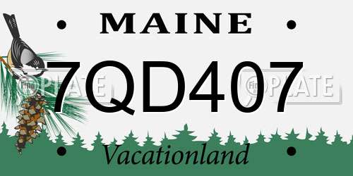 7QD407 Maine License Plate