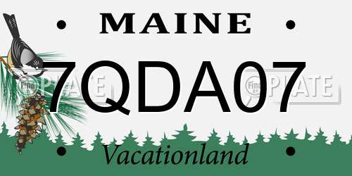7QDA07 Maine License Plate