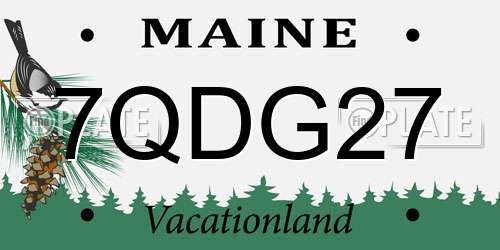 7QDG27 Maine License Plate