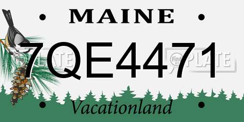 7QE4471 Maine License Plate