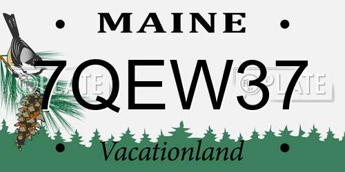 7QEW37 Maine License Plate
