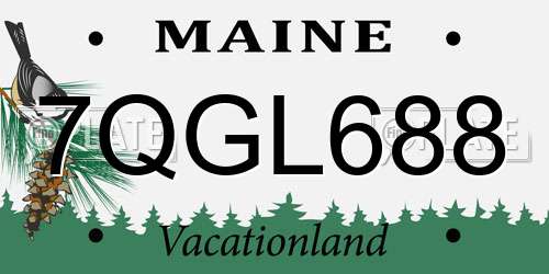 7QGL688 Maine License Plate