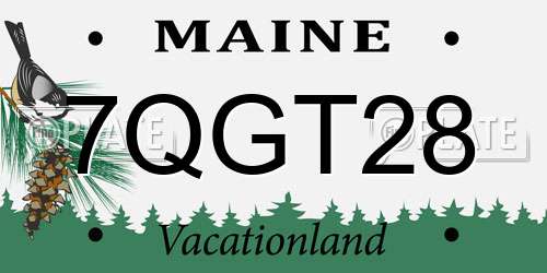 7QGT28 Maine License Plate