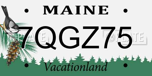 7QGZ75 Maine License Plate