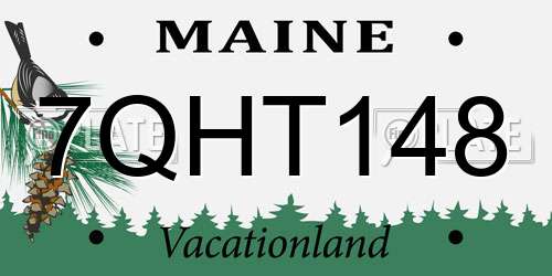 7QHT148 Maine License Plate