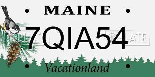 7QIA54 Maine License Plate