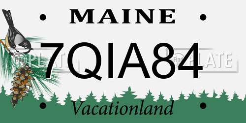 7QIA84 Maine License Plate