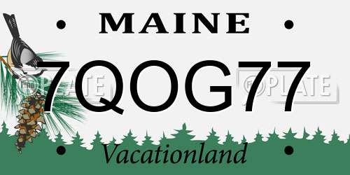 7QOG77 Maine License Plate