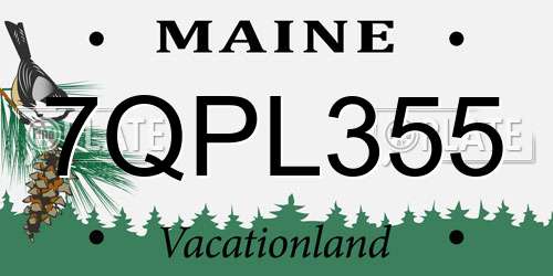7QPL355 Maine License Plate