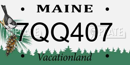 7QQ407 Maine License Plate