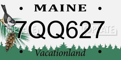 7QQ627 Maine License Plate