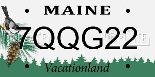 7QQG22 Maine License Plate