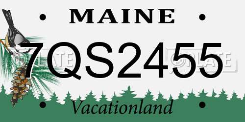 7QS2455 Maine License Plate