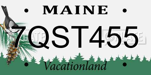 7QST455 Maine License Plate